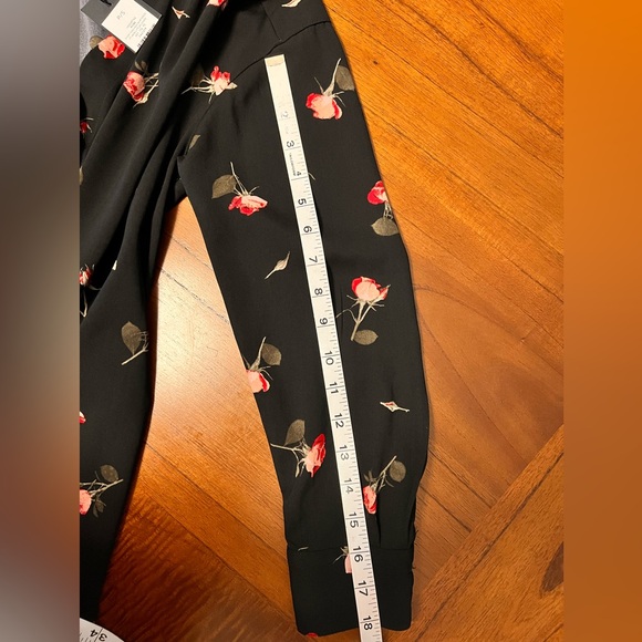 Dynamite Black Floral Button Down Wrap Dress V Neck Long Sleeves NWT Size S - Picture 15 of 17